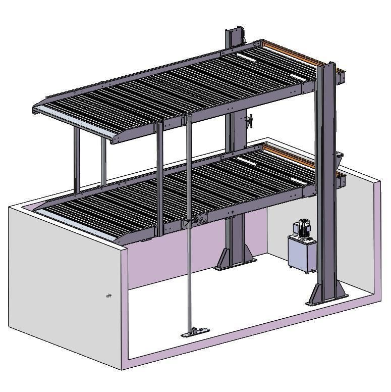 Low Ceiling Garage Parking Elevator with Pit for 4 Cars