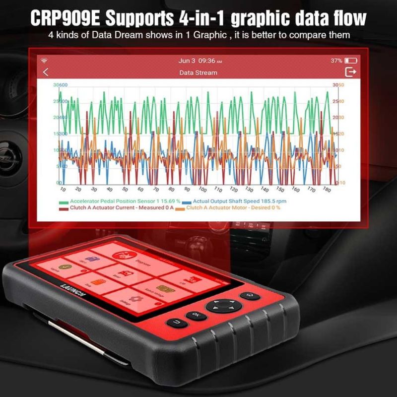 Launch X431 Crp909e Full System Car Diagnostic Tool with 15 Reset Service Pk Mk808 Crp909