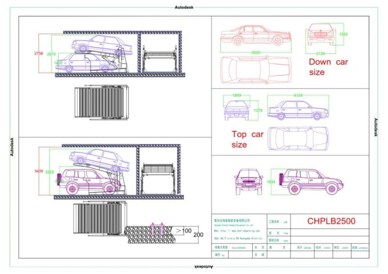 Home Garage CE Two Post Tilting Car Parking Elevator