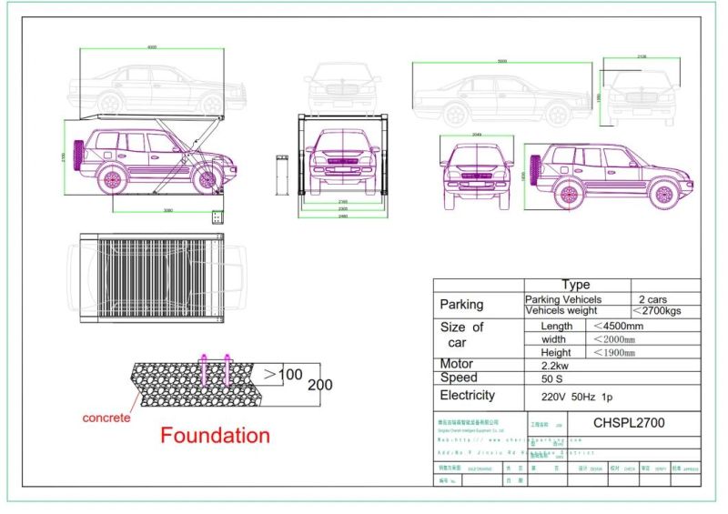 New Design Hydraulic Scissors Car Parking System/Lift with CE Certificate