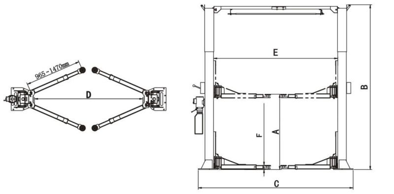 Symmetric Automatic Two Post Lifter for Auto Repair Centers (212C)