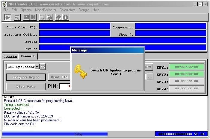 Renault Pin Code Reading Key Programming