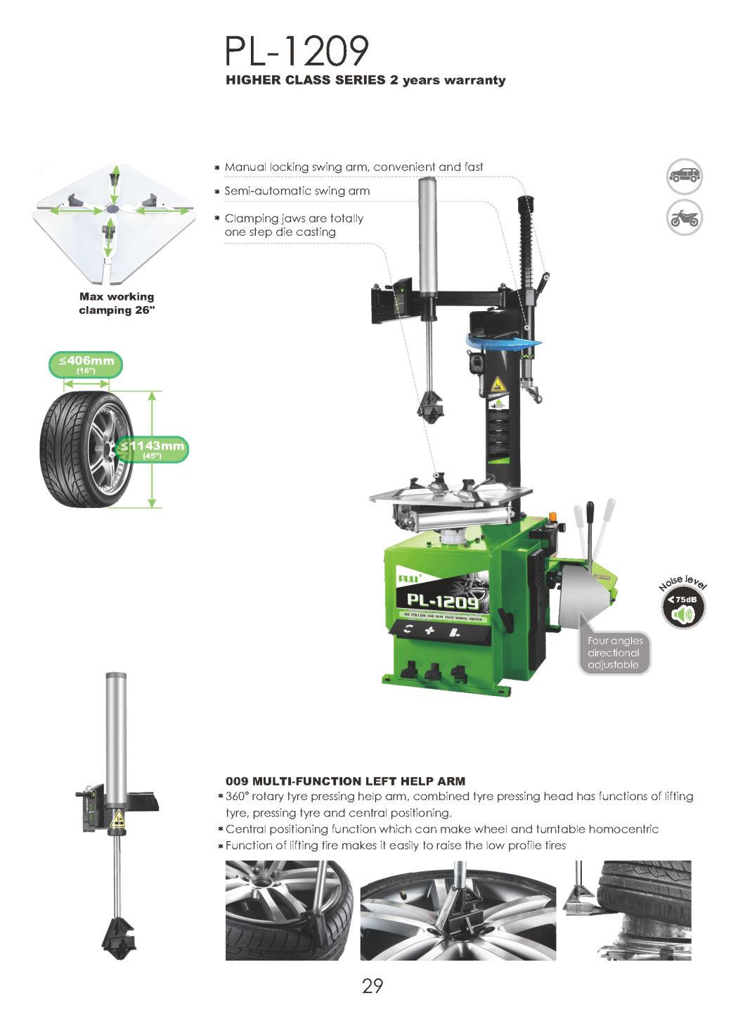 Puli Tire Changer Pl-1209 Semi-Automatic Car Tyre Changer Swing Arm CE Vehicle Tire Changer Equipment