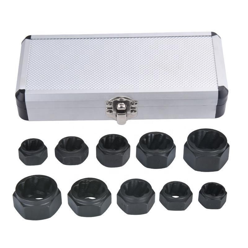 10PCS Nut Removal Tool Nut Lock Remover Twist Socket Set Car Wheel Nut Socket Screw Extractor Tool Automotive Tools