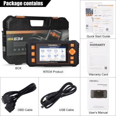 Foxwell Nt634 OBD2 Automotive Scanner 4 System Diagnosis DPF Injector TPMS Epb BRT Oil Reset Service OBD 2 Car Diagnostic Tool