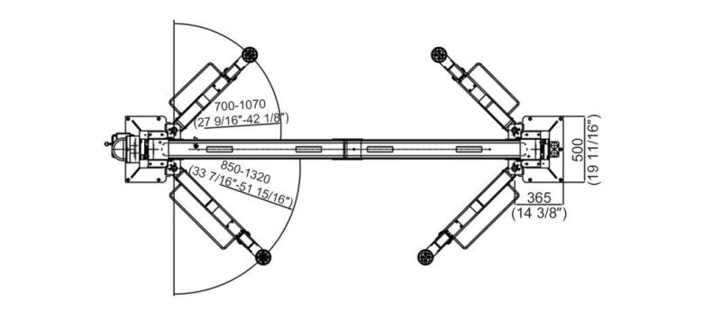 on-7214dt Clearfloor 2 Post Lifts (One side manual release and dual direct drive cylinders)