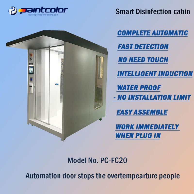 Automation Door Sanitizing Booth for Body Disinfection Device by Harmless Disinfectant Fluid