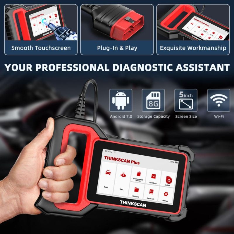 Thinkcar Thinkscan Plus S7 OBD2 Car Diagnostic Tool for Auto ABS Airbag Sas Oil DPF Epb Reset 7 Systems Automotive Scanner