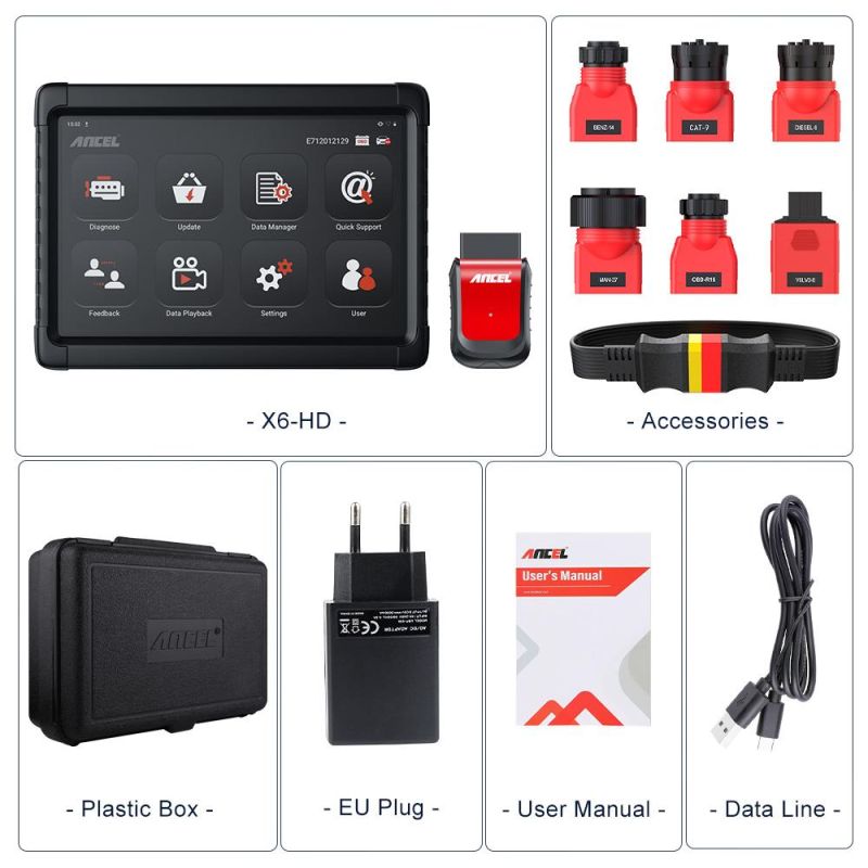 Ancel X6 HD Heavy Duty Truck Diagnostic Scanner for Isuzu ABS Airbag DPF OBD2 Scanner for Trucks Diesel OBD Diagnostic Scan Tool