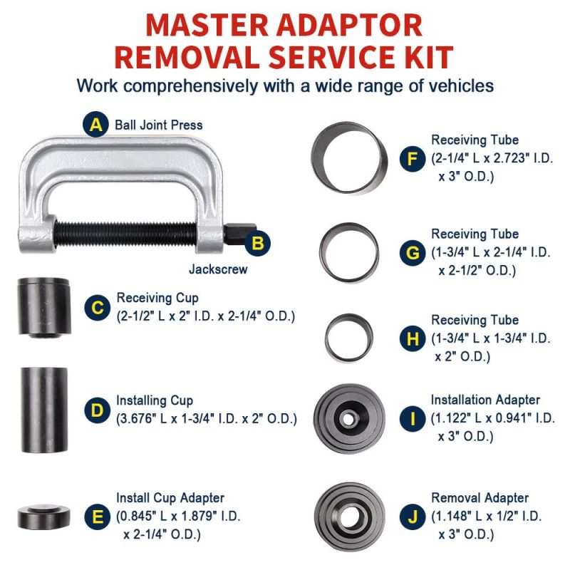 Viktec 4 In1 Ball Joint Service Auto Tool Kit 2WD & 4WD Car Repair Remover Installer (VT01015)