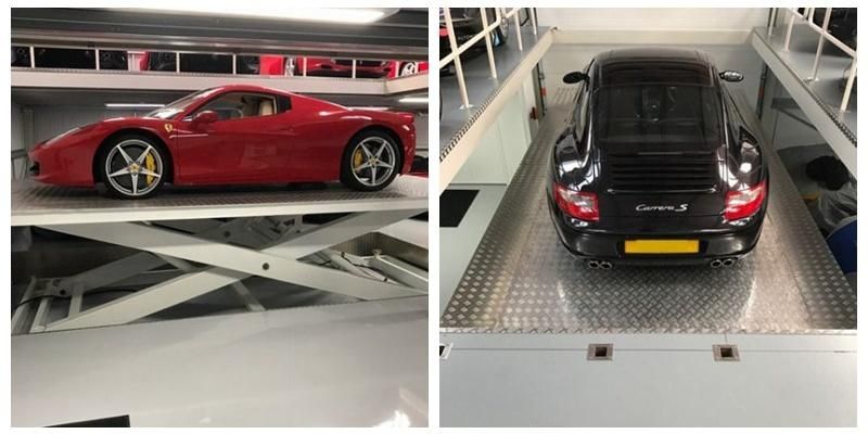 Underground parking garage car lift