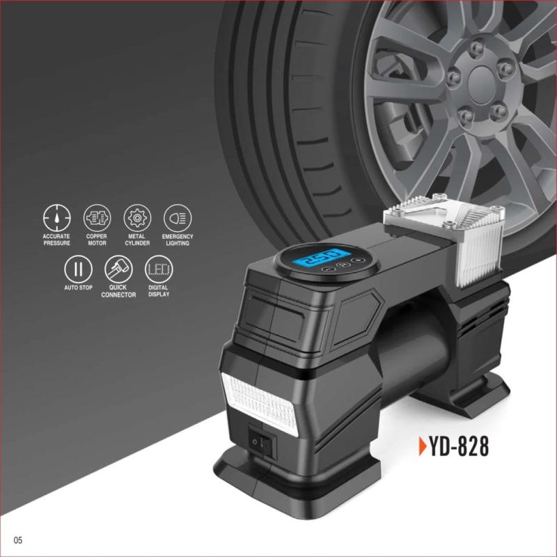 Portable Pressure Digital DC 12V Car Tire Inflator, Air Pump Compressor 120W 150psi Car Tyre Air Pump