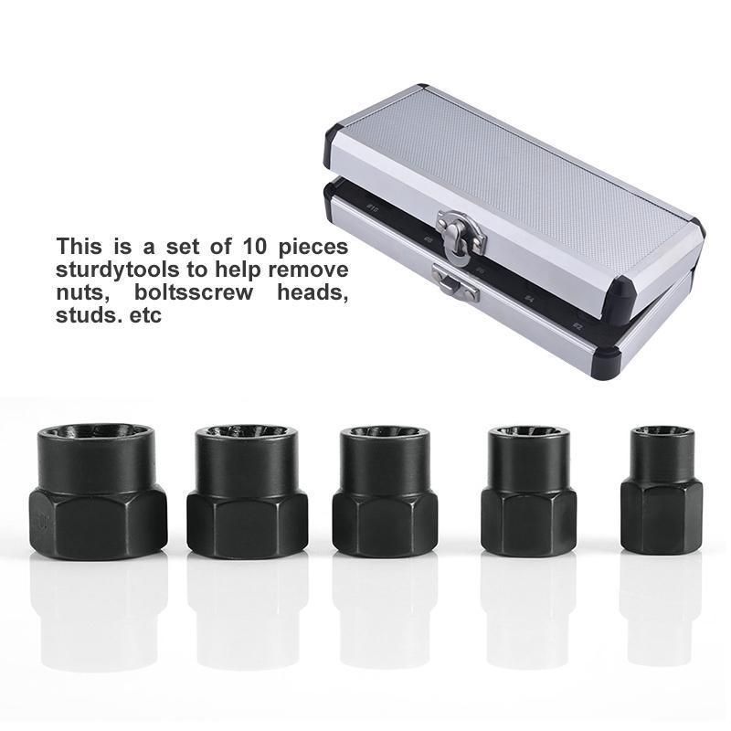 10PCS Nut Removal Tool Nut Lock Remover Twist Socket Set Car Wheel Nut Socket Screw Extractor Tool Automotive Tools