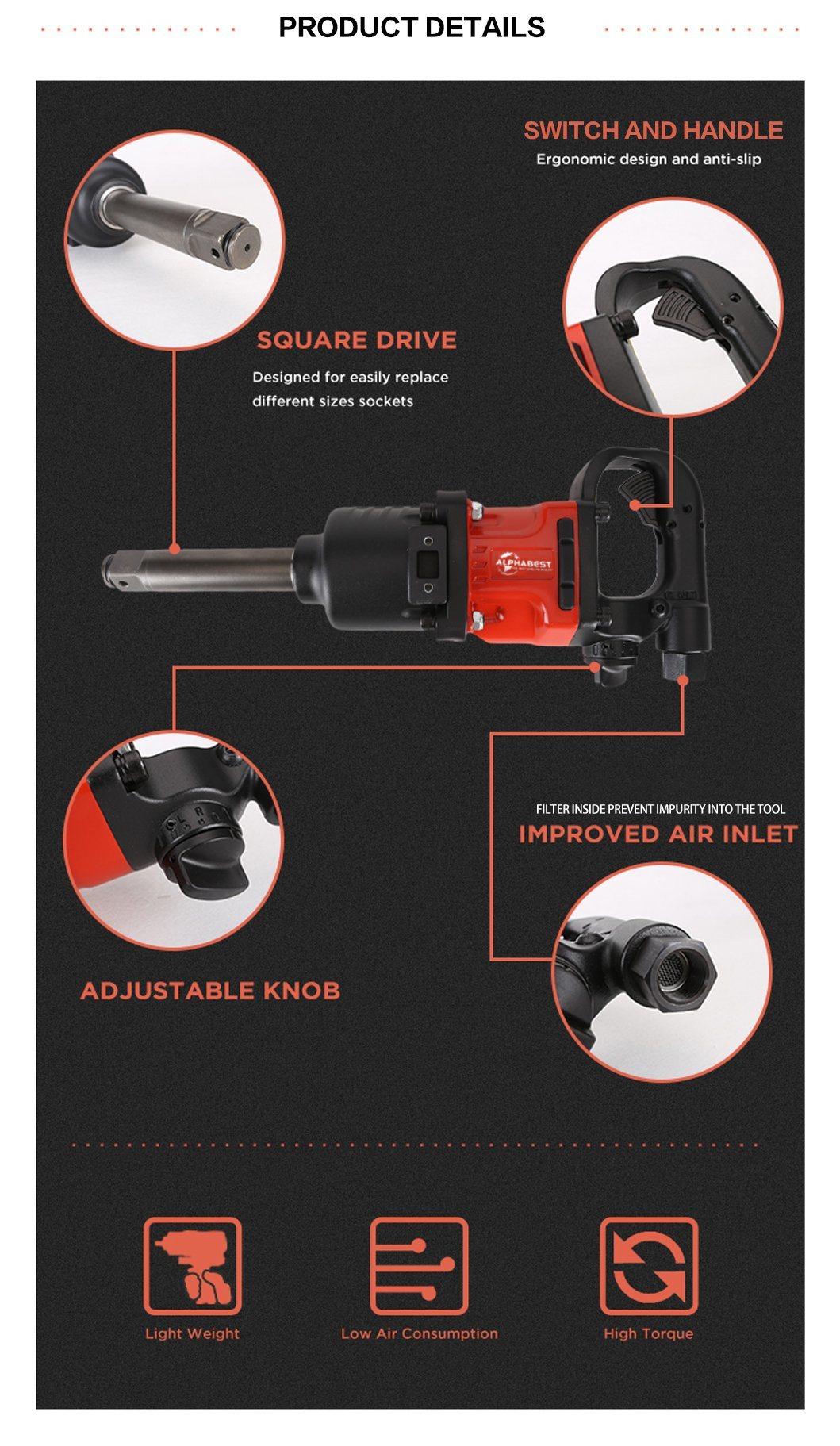 1" High Torque Type Repair Tools Air-Powered Pneumatic Impact Wrench at-D6120L