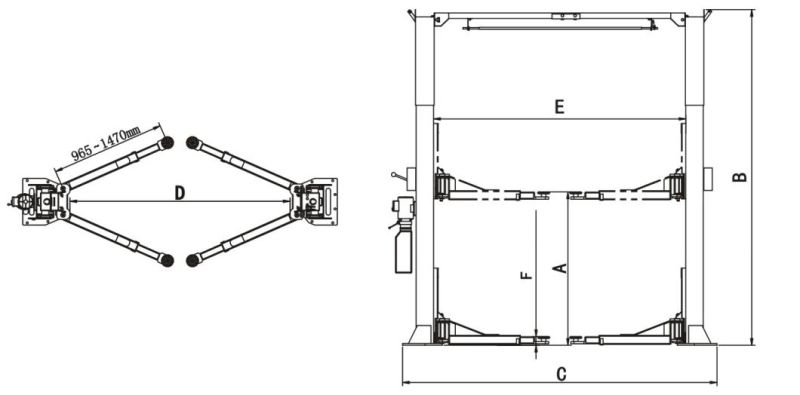 ANSI Standard Designed Heavy Duty 2 Post Lift (212C)