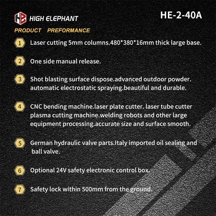 One Side Manual Release Base Plate Car Lift