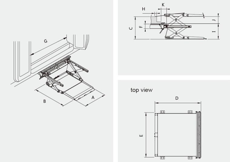 Semi-Automatic Wheelchair Lift for Vans Installed in Back Door