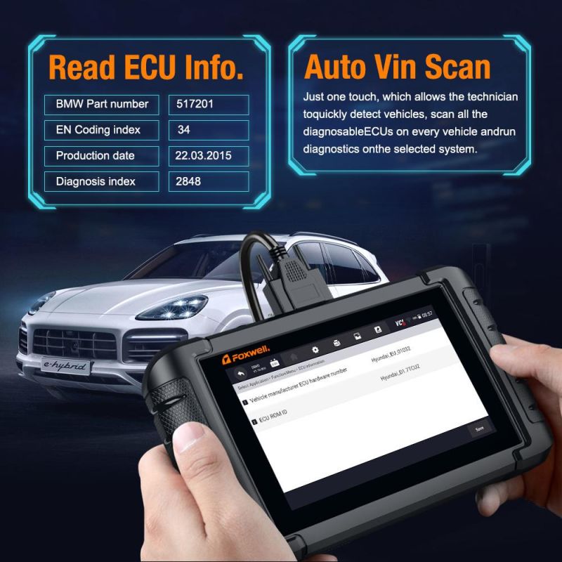 Foxwell Nt809 OBD2 Automotive Scanner Professional Full System Oil SRS Epb TPMS IMMO Injector Coding Reset Auto Diagnostic Tools