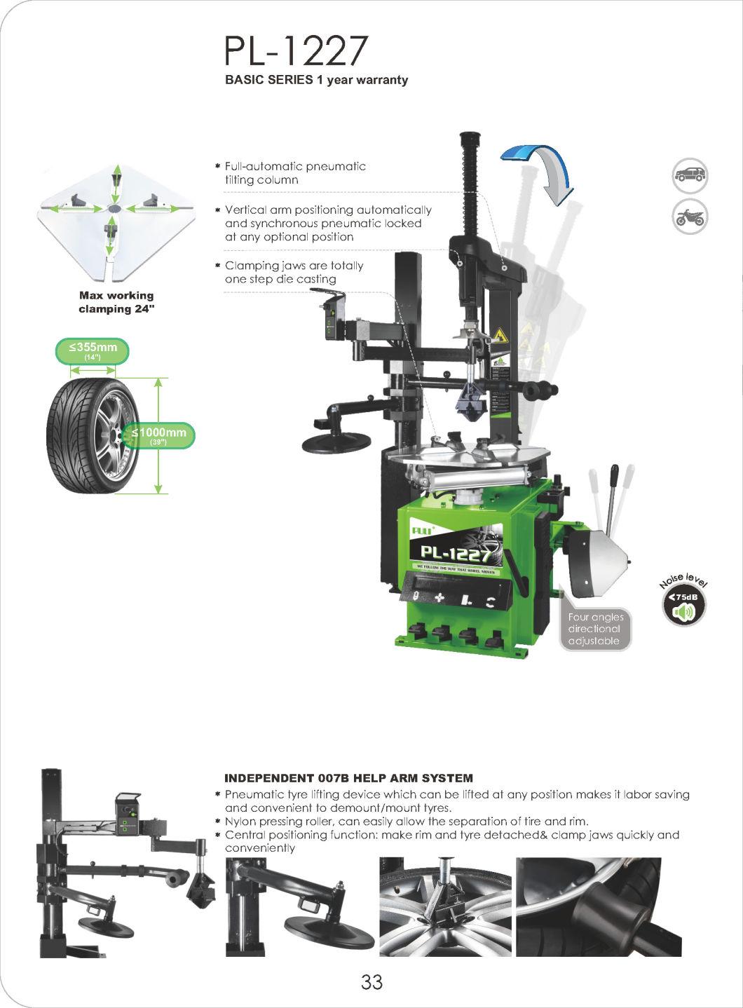 Puli Full-Automatic Tilting Arm Tire Changer CE Pl-1227 Machine Economical Price of Automatic Car Workshop for Sale