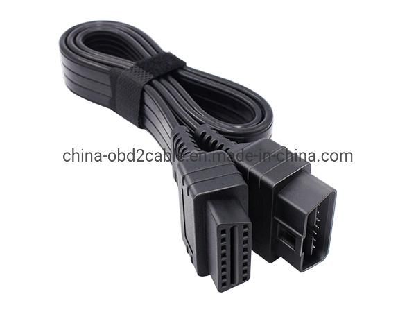 Factory Directly Supply Flat OBD Male to OBD Female Cables J1962 OBD2 Cable for Car Scanner Tool