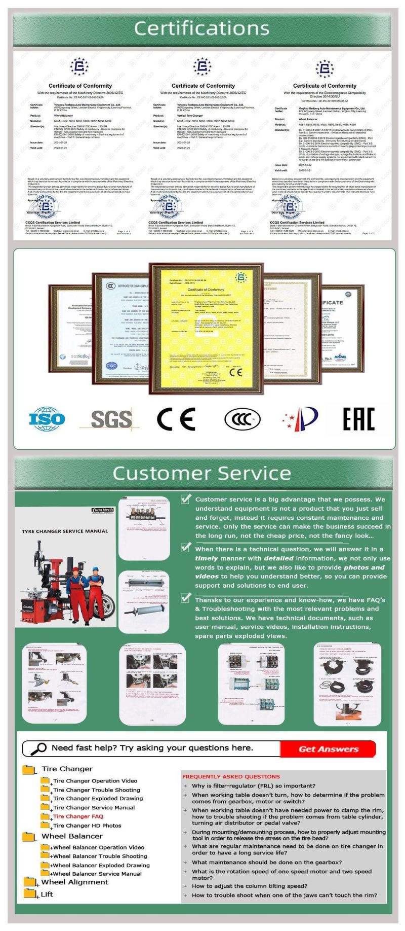 Customized Tire Service Package Solution Tire Changer and Wheel Balancer Combo