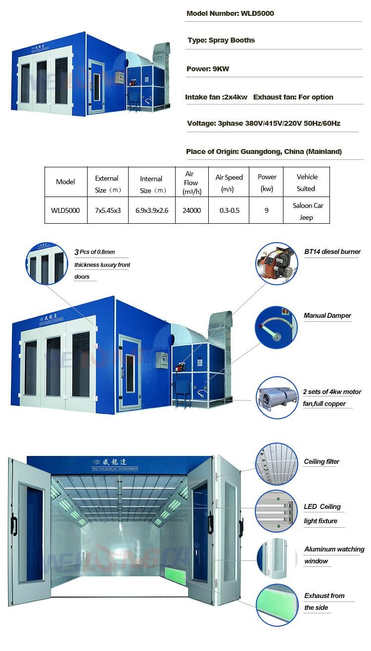 Wld5000 Spray Booth for Sale Paint Booth for Car CE