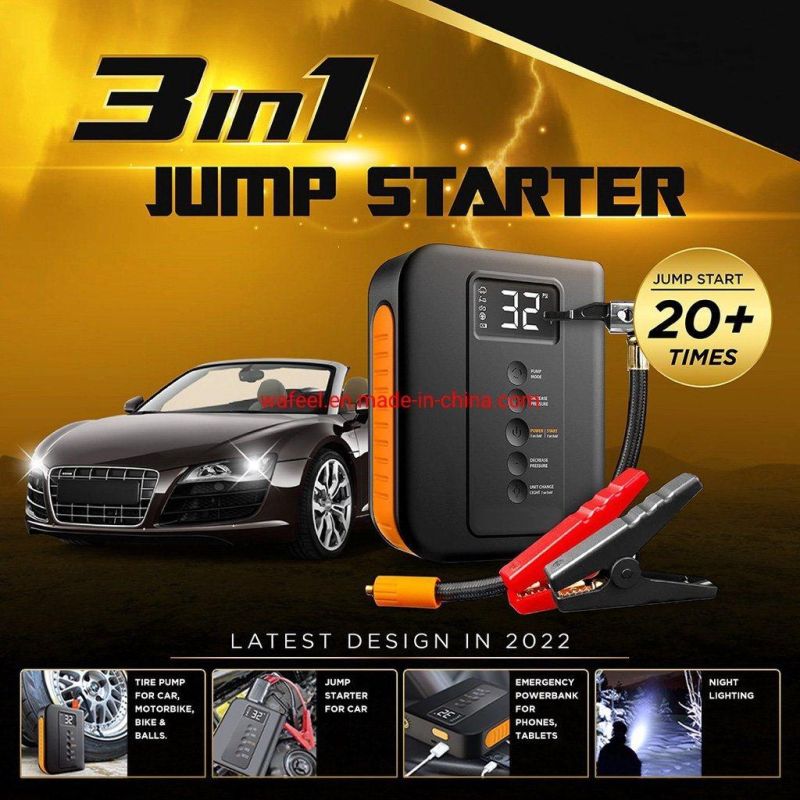 Emergency Power Bank Car Jump Starter with Air Pump Function