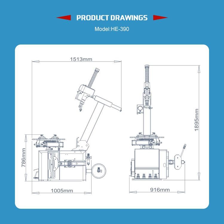 High-Standard Heavy Duty Tire Changer Rim Diameter 11"-24"