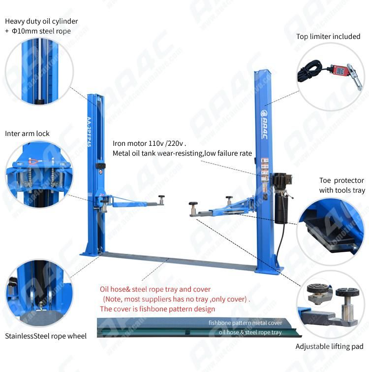 AA4c 8 Fold Post Floor Plate 2 Post Car Lift