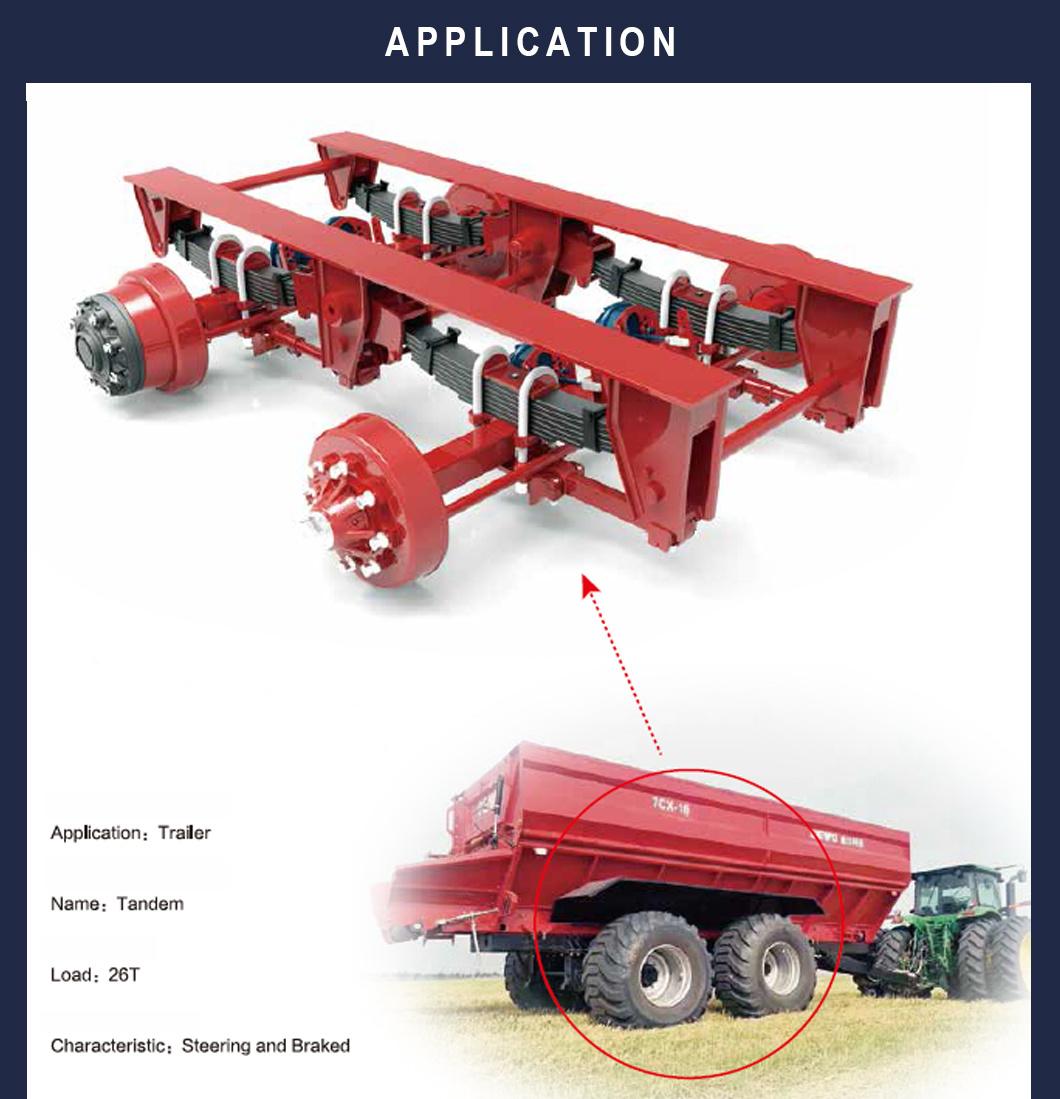 Agricultrual Trailer Bogie Suspension 10T 80squareLeaf Spring