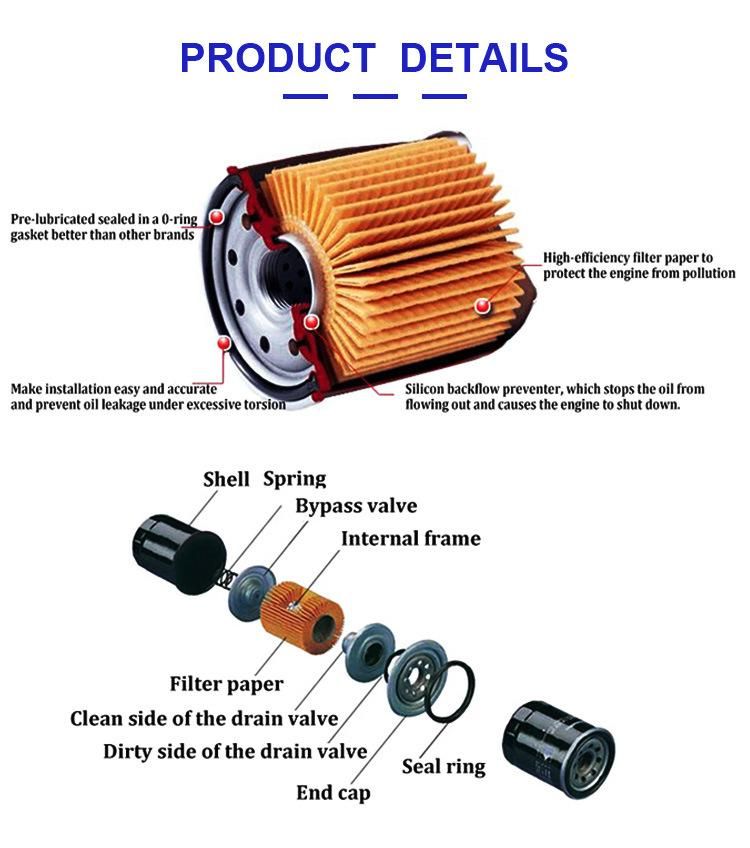 15600-64020 Air/Oil/Fuel/Cabin Filtro China Wholesale Air/Oil/Fuel/Cabin Filtro OEM Standard Auto Oil Filter for Toyota