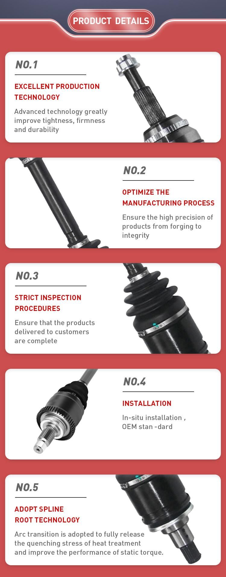 Gjf Left and Right Outer CV Joint for Nissan Qashqai 1.6 Mt 2.0 2WD at 2008-2014 Year Ni-1-072