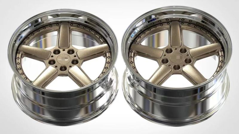 Aviation Aluminum Alloy 6061 Two-Piece Forged Rims 18-22 Inch Alloy Car Wheels Custom Forged Wheels