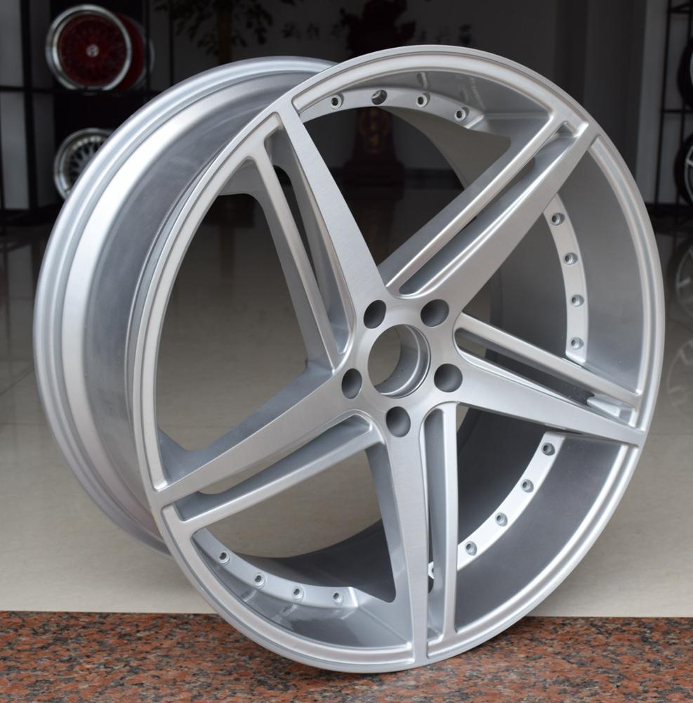 Five Spoke Five Holes 20 22 Inch Passenger Car Alloy Wheel Aftermarket Rim Silver Color