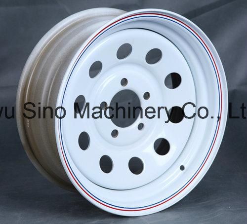 8 Spoke Hourse and Boat Trailer White Steel Wheel Rim