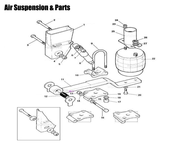 Auto Parts Manufacturer 13t Air Spring Type Air Suspension for Semi Trailer