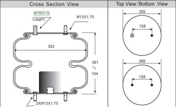 Convoluted Air Spring W01-358-7557 Contitech Air Bellows Fd530-35530 Suspension Spring