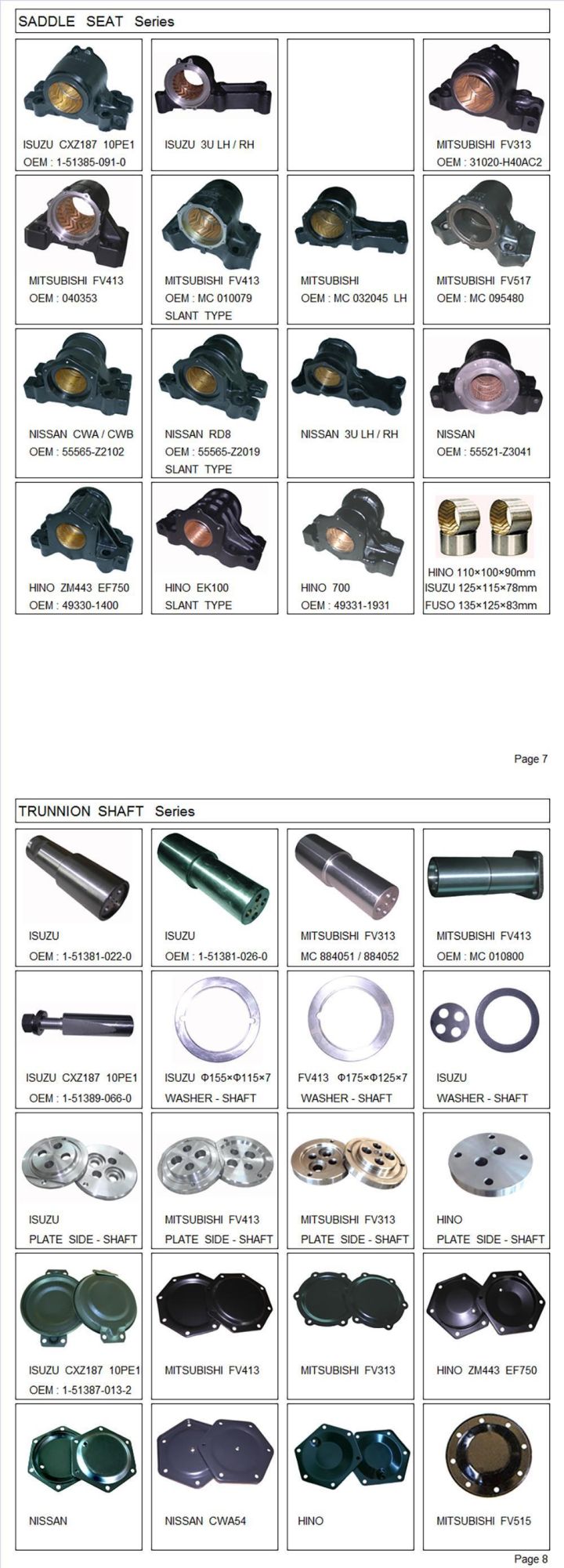 Trunnion Spring Saddle 3u Seat Balance Bracket for Mitsubishi Fuso Truck Fv413 Fv415 8DC8 8DC9 OEM: Mc032045 Lh Mc032044 Rh