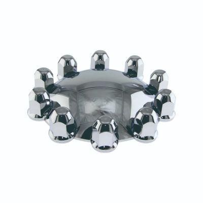 Chrome Semi Truck Front Axle Cover with 40mm Push-on Nut Cover