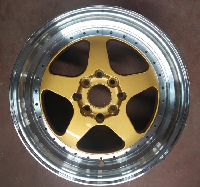 14 15 16 17 Inch 5 Spokes Deep Dish Alloy Wheel with Rivert for Sale
