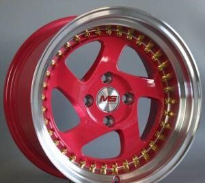 Car Alloy Wheels Red with Deep Lip, Car Alloy Wheels