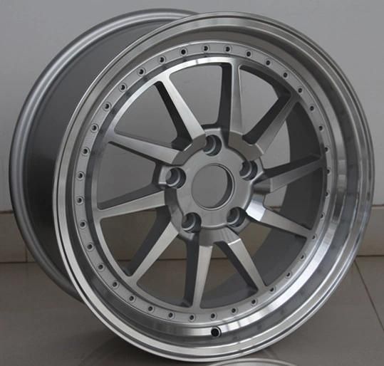 Silver Machine Face Wheel Rim Mesh Design Passenger Car Alloy Wheel Rim with Rivets