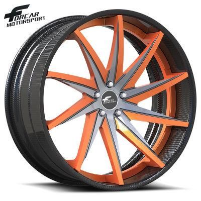 Two-Piece Carbon Fiber Lip 18-24 Inch Forged Car Rim Alloy Wheels