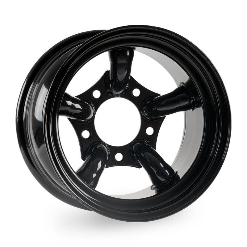 Black Steel Wheels 5 Pipes 5 Split Spoke Wheel 16X10" 5X165