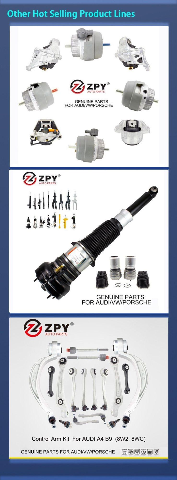 Zpy Brand Wholesale Auto Parts 7L8422154A 7L8422154e Power Steering Pump Remanufacturing for VW Touareg Cjt Cjw 3.0 V6 Audi Q7 Cayenne 9PA Kyb Ky1 14221