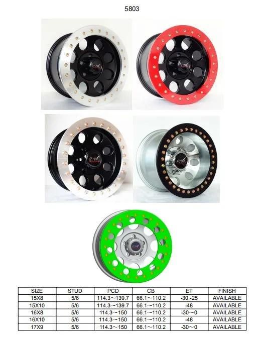 15*8 16*8 17*8 Inch Beadlock Wheels