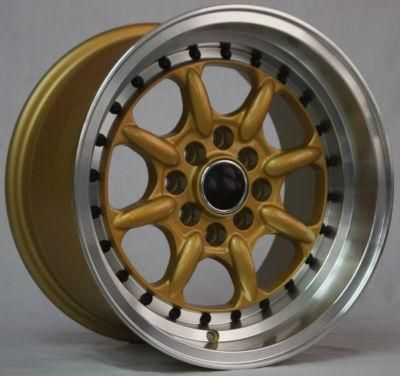 New Design Gold Black Machined Lip Passenger Car Wheels Deep Lip 15*8.0/18*8.5/19*9.5 Inch Aluminum Alloy Wheels