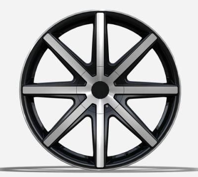 Professional Manufacturer Alumilum Alloy Wheel Rims 20/22/24 Inch 5/6 Hole Black Machined Face and Lip for Passenger Car Wheel Car Tires