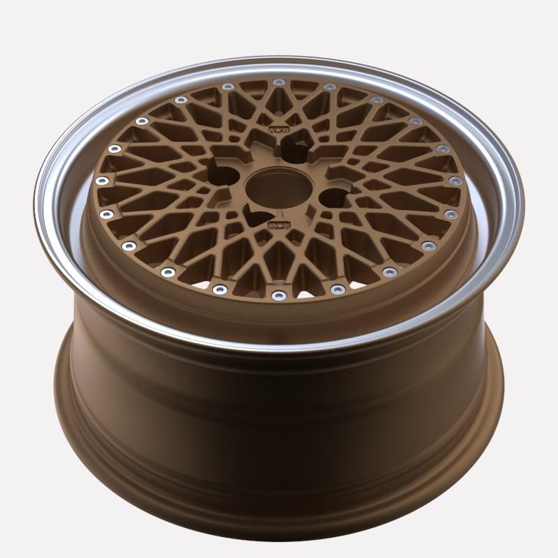 Aftermarket Alumilum Alloy Wheel Rims 15/16/17 Inch Bronze Machined Lip Finish Wheels for Passenger Car Wheels China Professional Manufacturer