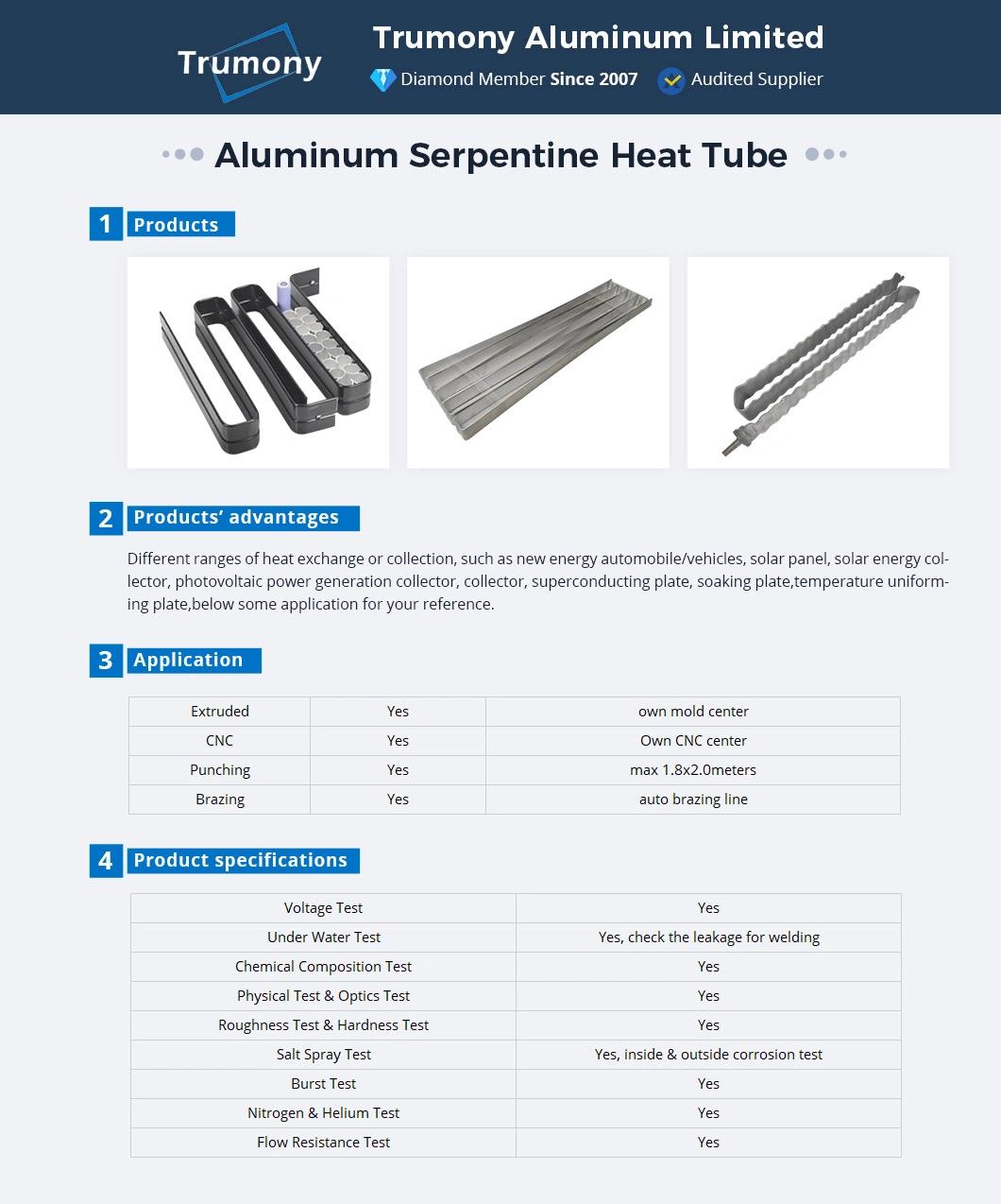 Hot Selling Aluminum Snake Pipe for Cylindrical Battery Cells Cooling